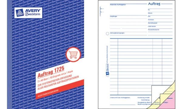 Image ZWECKFORM AVERY Zweckform Formularbuch "Auftrag-Lieferschein-Rechnung - für den