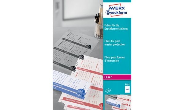 Image ZWECKFORM Avery Zweckform - Transparent matte polyester film - klar - A4 (210 x