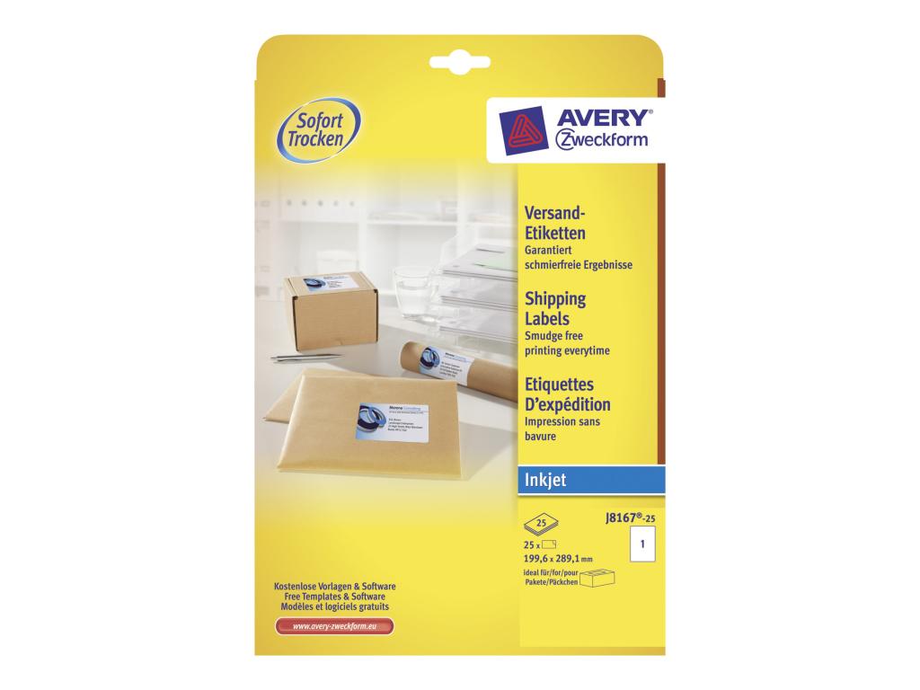 Image ZWECKFORM Avery Zweckform Inkjet Etiketten 199.6x289.1mm