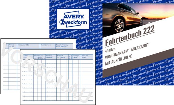 Image ZWECKFORM Fahrtenbücher/222 DIN A6 quer weiß Inh.40 Blatt