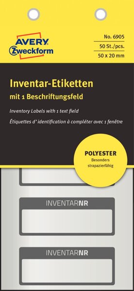 Image ZWECKFORM Inventar-Etiketten 50x20mm (6905)