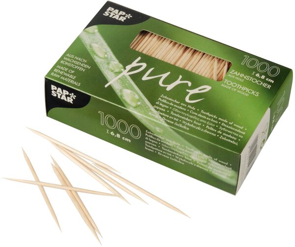 Image Zahnstocher, Holz "pure" rund 6,8 cm 