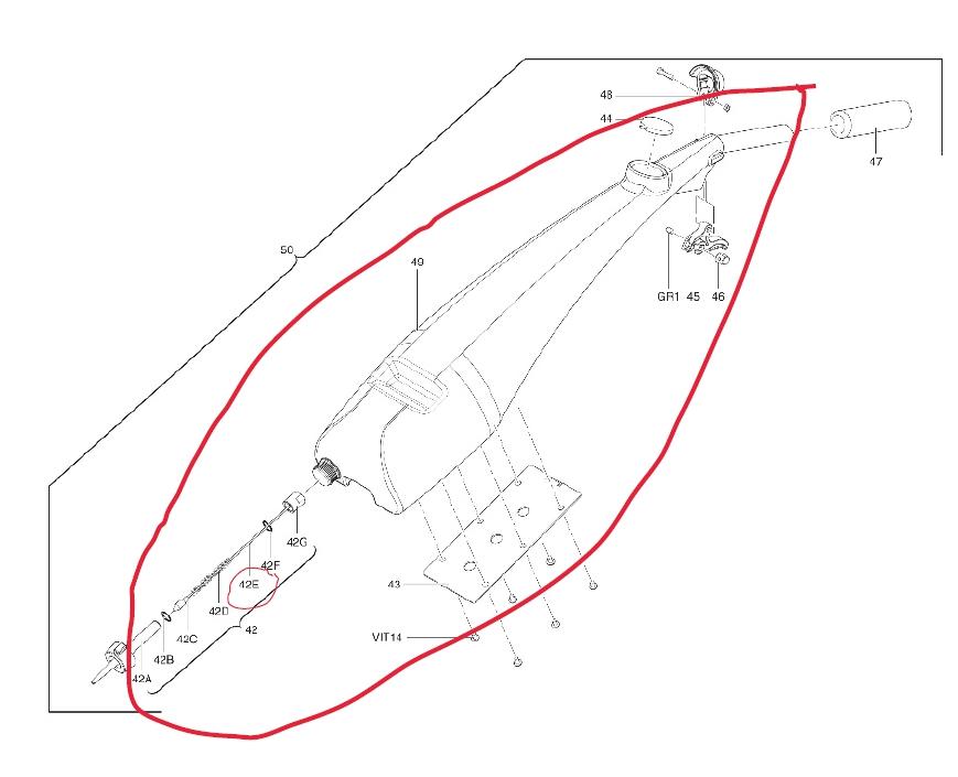 Image Zubehör/Ersatzteil: Bowdenzug für Wassertank | 1 m<br>ohne weitere Ersatzteile, passend für Floorwash F25 und F35 (42E)