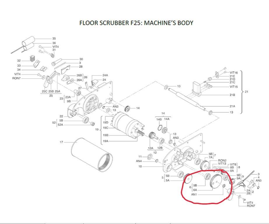 Image Zubehör/Ersatzteil: Floorwash Zahnrad mit Lager Ø 78 mmpassend für: Bodenreinigungsmaschine F25
