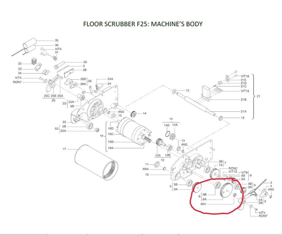 Image Zubehör/Ersatzteil: Floorwash Zahnrad mit Lager Ø 78 mm<br>passend für: Bodenreinigungsmaschine F25