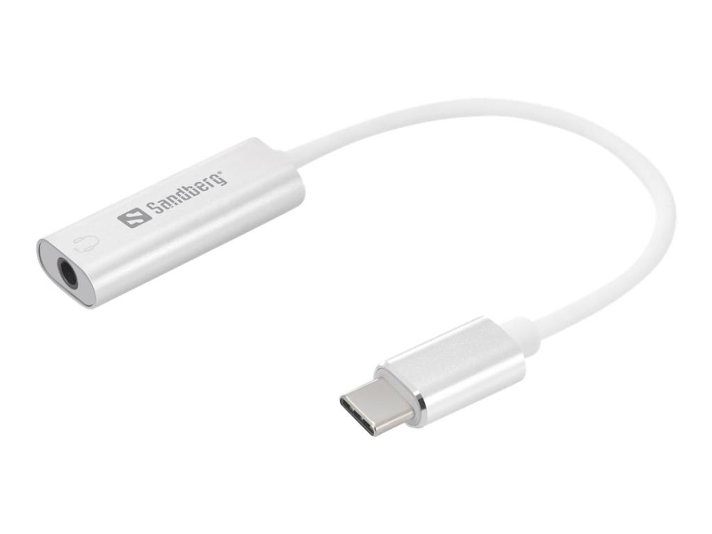 Image SANDBERG - Adapter USB-C auf Klinkenstecker - USB-C (M) bis Stereo Mini-Klinken