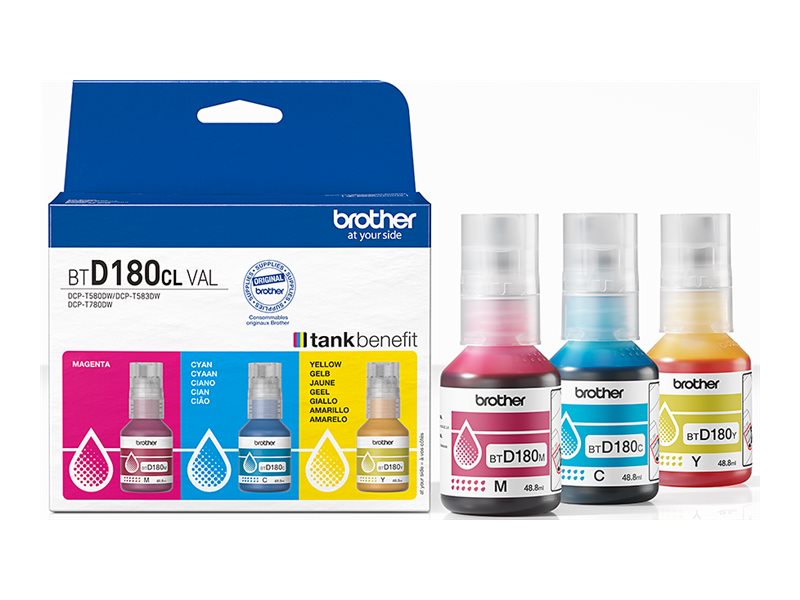 Image BROTHER CMY value pack ink 3 bottles yield up to 5.000 pages each