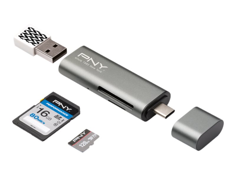 Image PNY USB C / USB A Adaptor Kartenleser