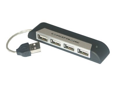 Image CONCEPTRONIC USB2.0 Hub 4Ports Notebook kompakt C4PUSB2