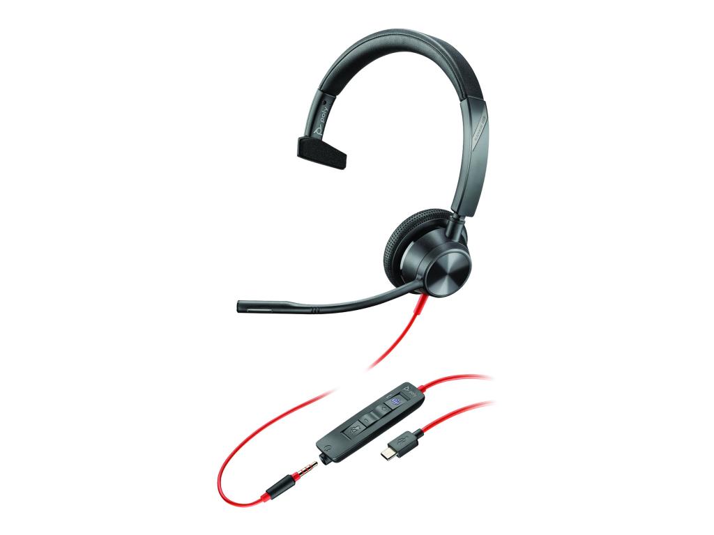 Image HP Poly Blackwire 3315 Monaural Microsoft Teams Certified USB-C Headset +3.5mm 