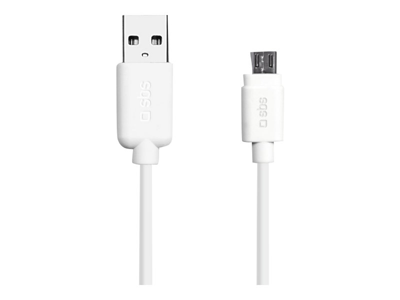 Image SBS TECABLEMICROW - 1 m - Micro-USB B - USB A - USB 2.0 - Weiß