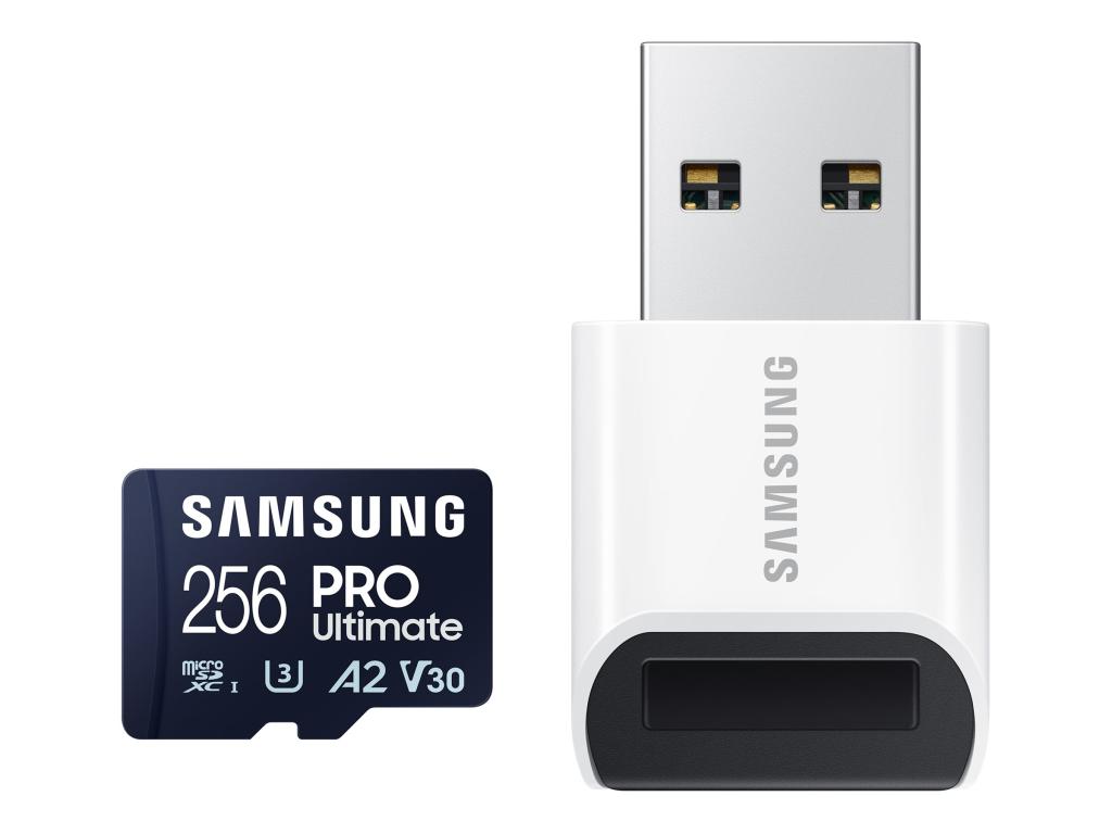 Image SAMSUNG PRO Ultimate 256 GB microSD-Speicherkarte mit USB-Kartenleser