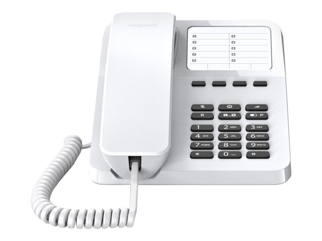 Image GIGASET Desk 400 weiß Das schnurgebundene Tisch- und Wandtelefon mit vier Direk
