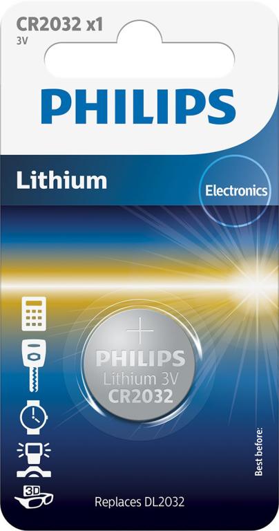 Image PHILIPS Lithium 3.0V Knopfzelle CR2032