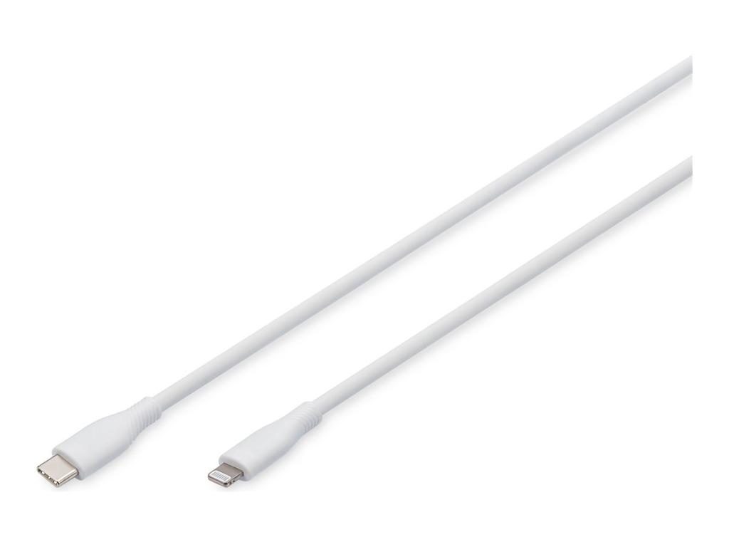Image DIGITUS USB Silicone charging cable USB-C - Lightning 0,5m