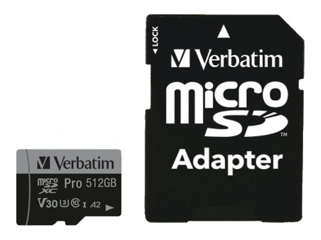 Image VERBATIM microSDXC Pro     512GB Class 10 UHS-I incl Adapter