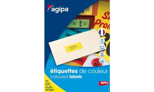 Image agipa Adress-Etiketten, 210 x 297 m m, neongelb (66000245)