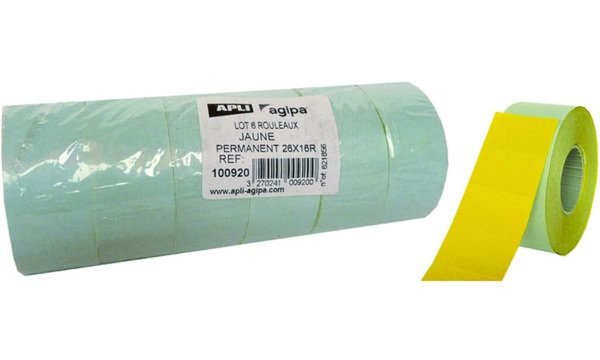 Image agipa Etiketten für Preisauszeichne r, 26 x 16 mm, gelb (66000092)