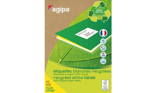 Image agipa Recycling Vielzweck-Etiketten , 105 x 35 mm, weiß (66000290)