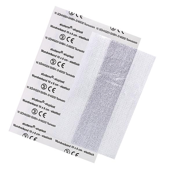 Image aluderm-aluplast elastisch | 10 x 6 cm Wundverbandpflaster in Abschnitten