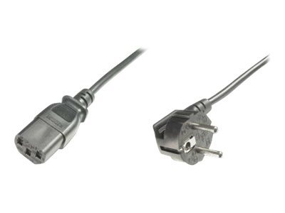 Image DIGITUS Power Cord. CEE 7/7 (Typ-F) 90ø angled - C13 M/F.