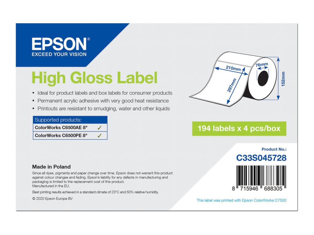 Image EPSON HIGH GLOSS LABEL DIE-CUT ROLL