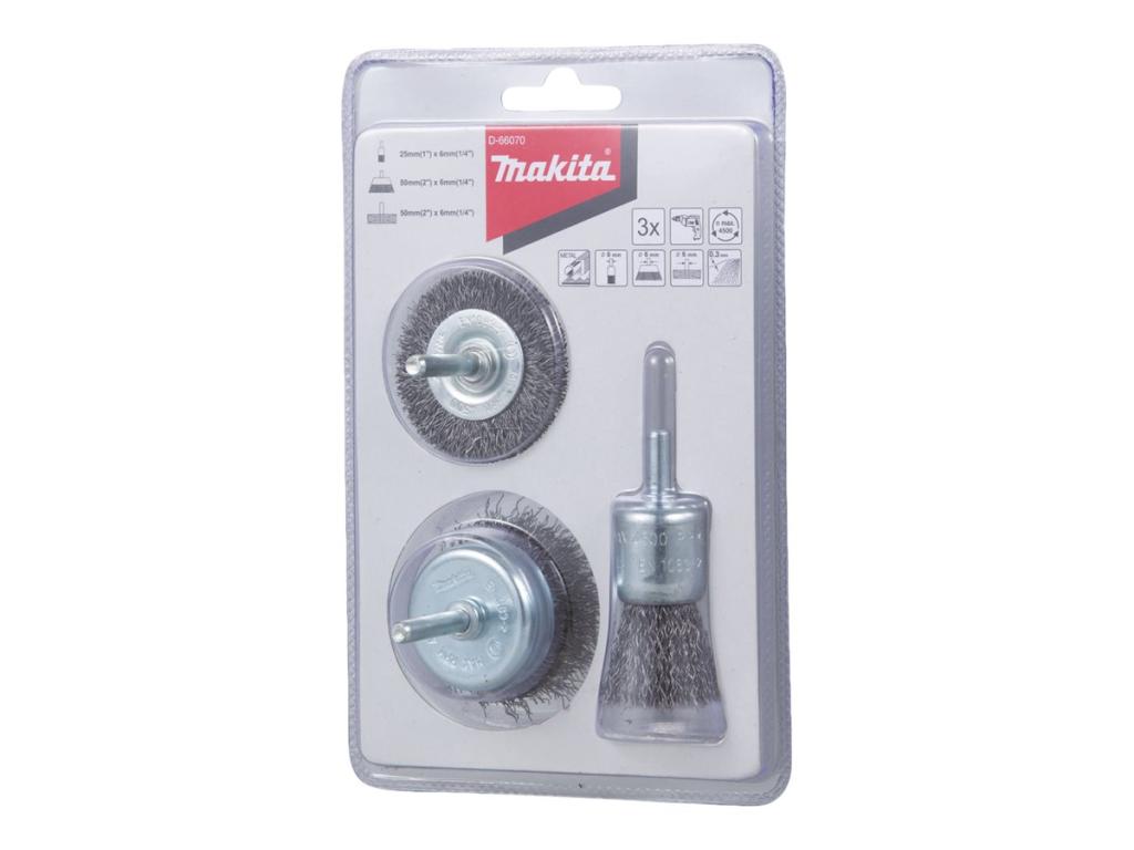 Image MAKITA - Drahtbürstenset - für Stahl, Farbe, Rost, Beschichtung - 3 Stücke - ge