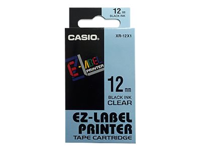Image CASIO Schriftband Casio XR XR-12X1 Bandfarbe: Transparent Schriftfarbe:Schwarz 