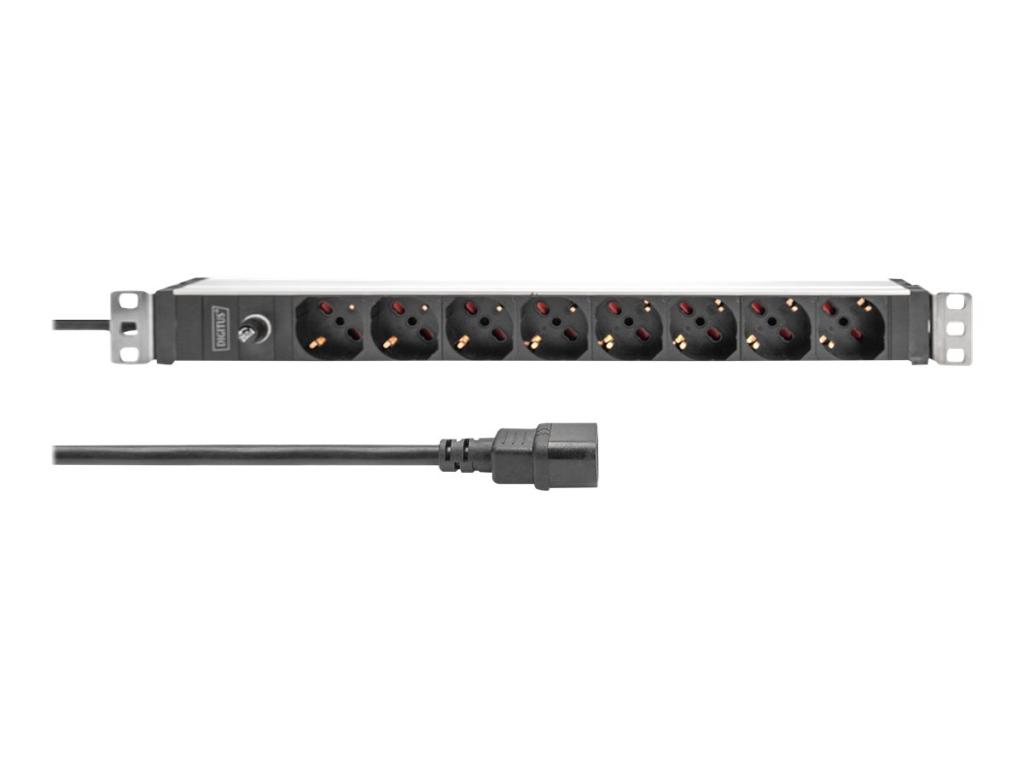 Image DIGITUS 8-Fach Steckdosenleiste 1HE PDU, IEC C14 St.