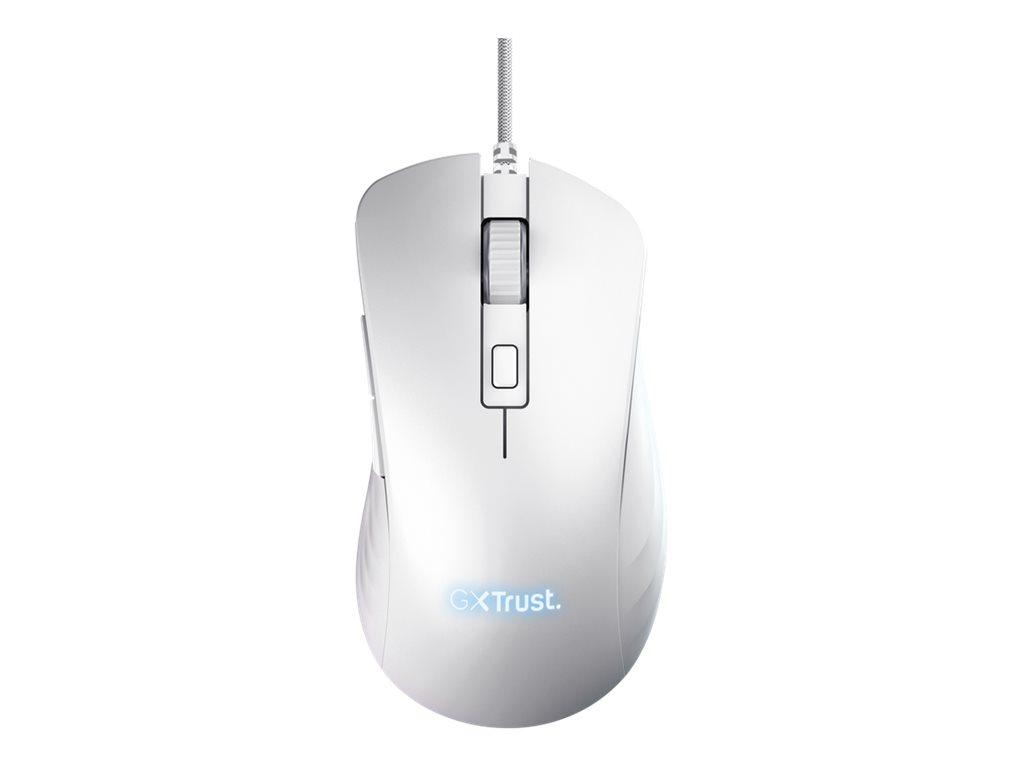 Image TRUST GXT924W YBAR+ Gaming-Maus Kabelgebunden Optisch Weiß 6 Tasten 25600 dpi B