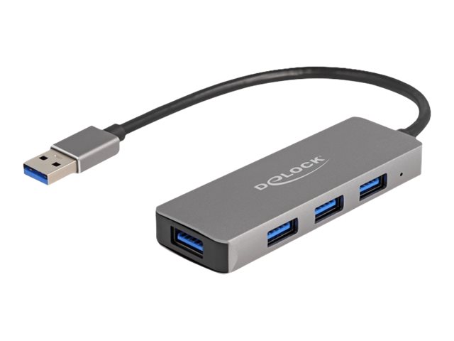 Image DELOCK 4 Port USB 3.2 Gen 1 Hub mit USB Typ-A Anschluss  USB Typ-A Buchsen seit