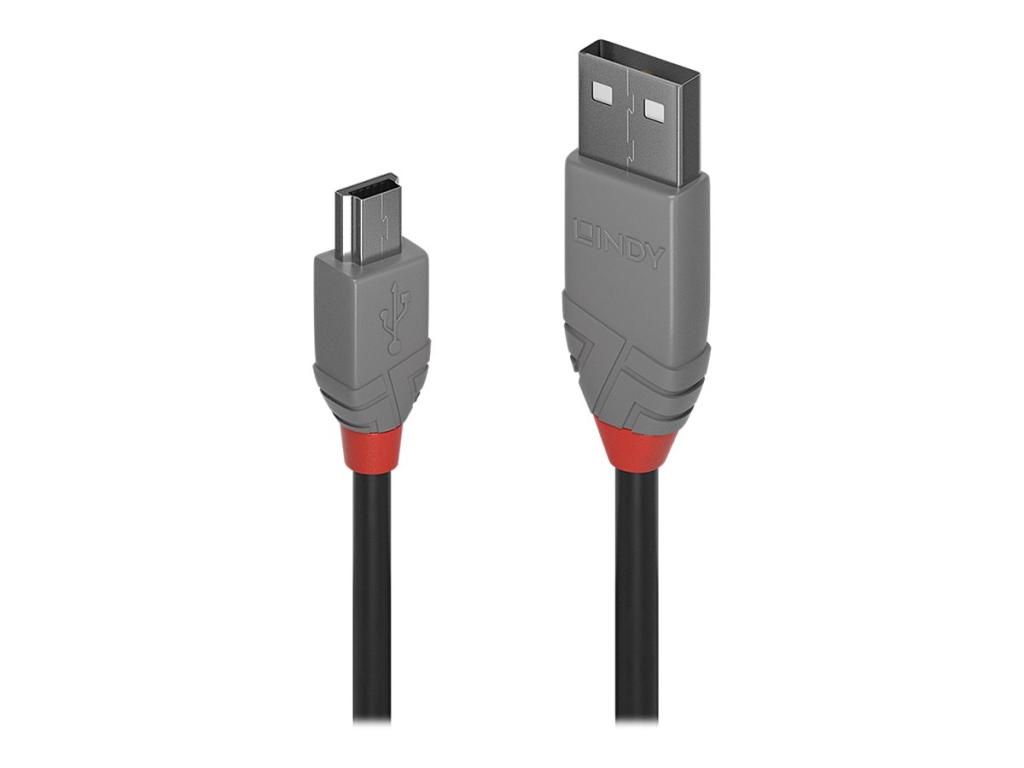 Image LINDY USB 2.0 Kabel Typ A/Mini-B Anthra Line 5m