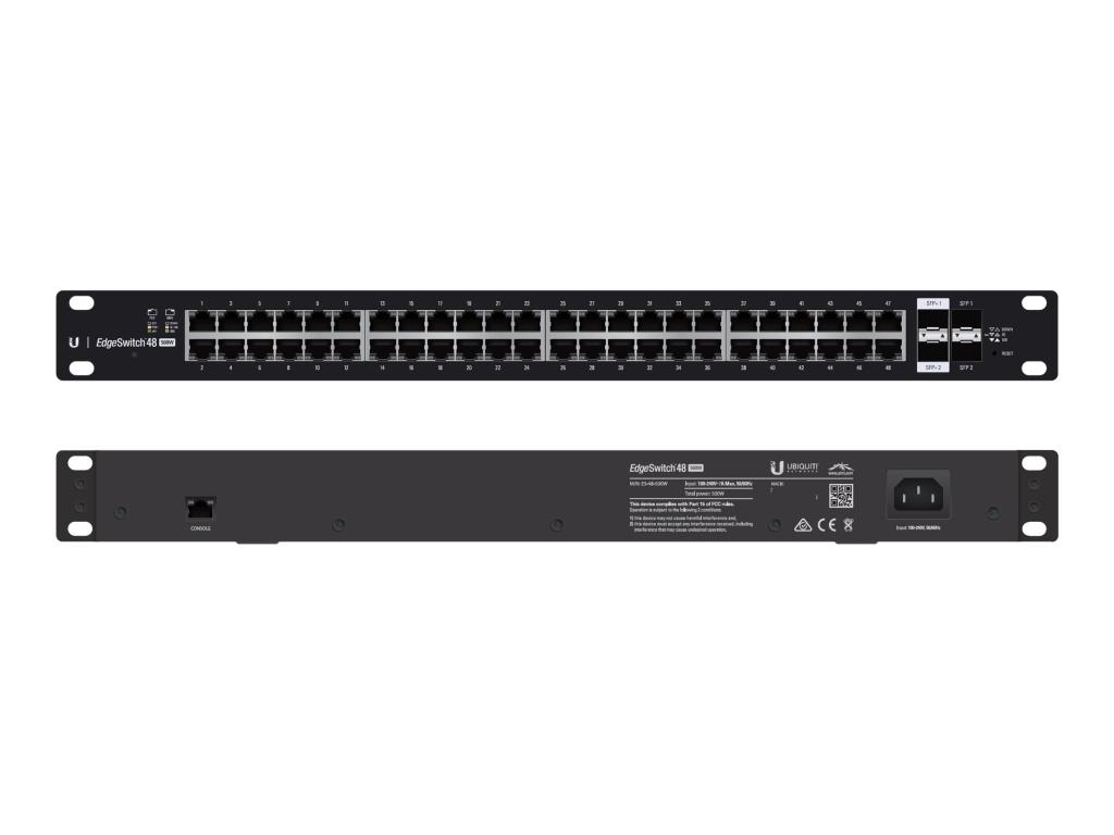 Image UBIQUITI NETWORKS Ubiquiti EdgeSwitch 48, 500W, 48 Gigabit RJ45 Ports, 2 SFP+