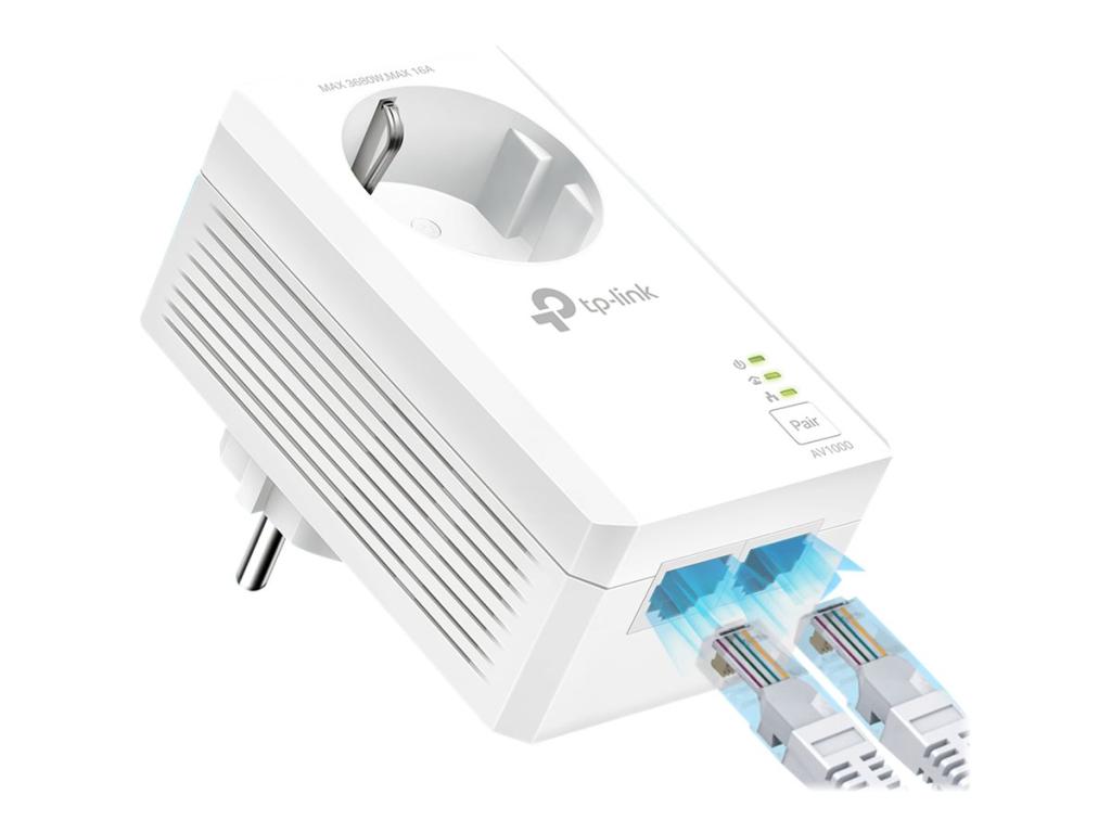 Image TP-LINK AV1000 2-Port Gigabit Passthrough Powerline Starter Kit