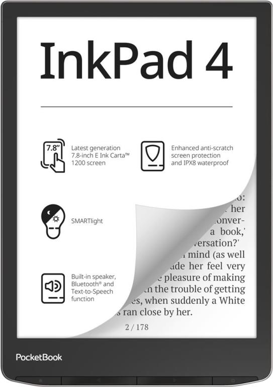 Image POCKETBOOK InkPad 4 Stardust Silver eReader mit 300 DPI 32GB