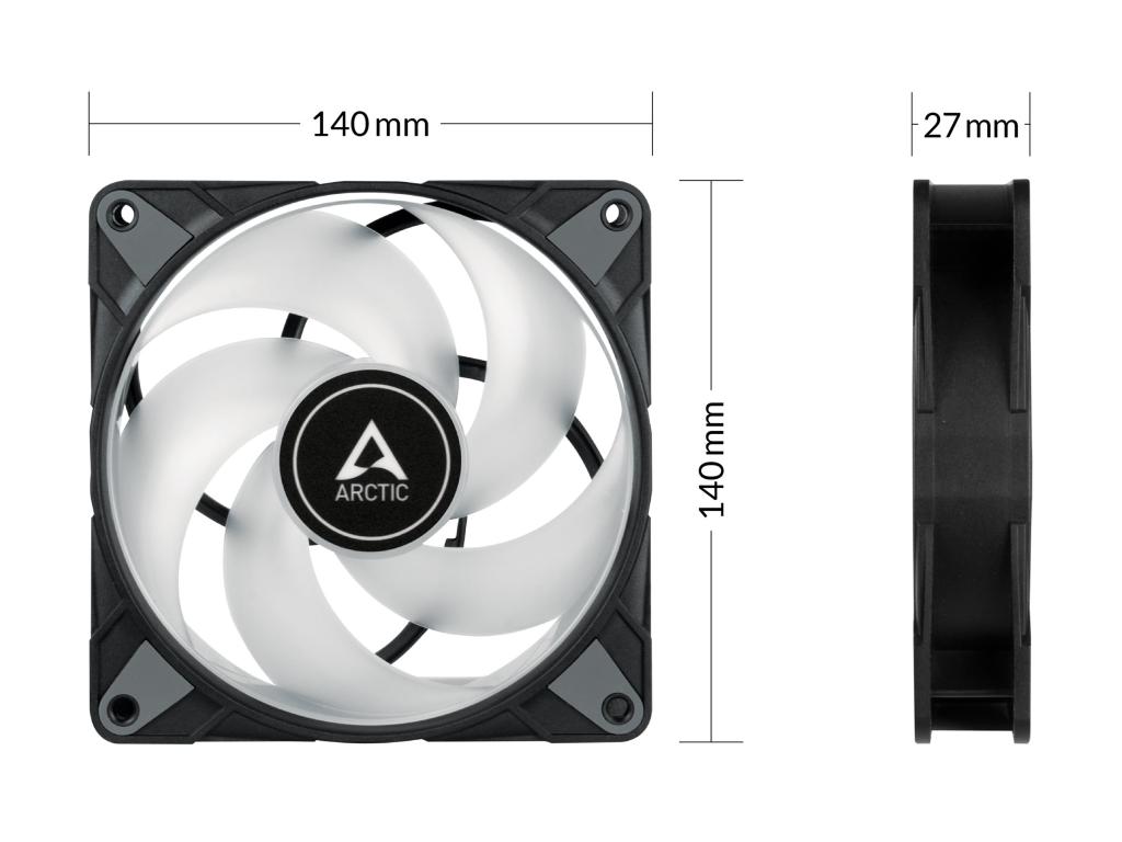 Image ARCTIC Case Acc Arctic P14 Fan 14cm PWM PST A-RGB Black