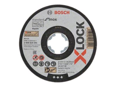 Image BOSCH Powertools X-LOCK Trennsch. 115x1,0 Std f INOX | 2608619261 gerade