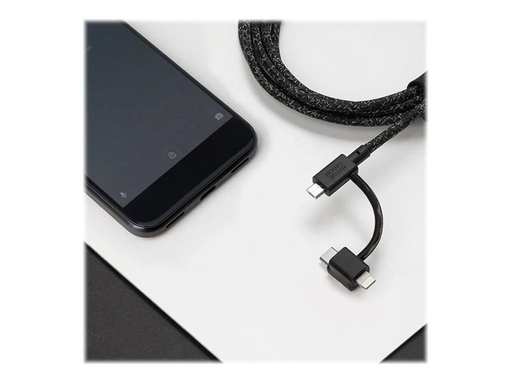 Image NATIVE UNION BELT-ULC-CS-BLK-NP USB Kabel 2 m A C/Micro A/Lightning Schwarz - K