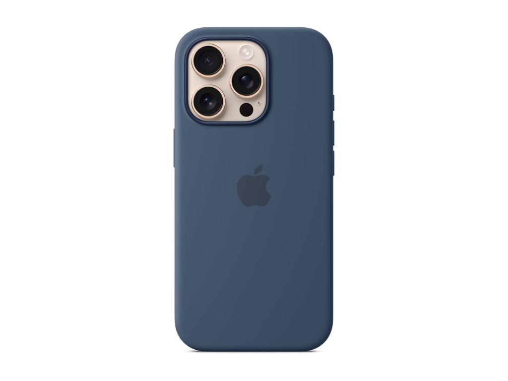Image Apple Silikon Case Handy-Cover für Apple iPhone 16 Pro denim