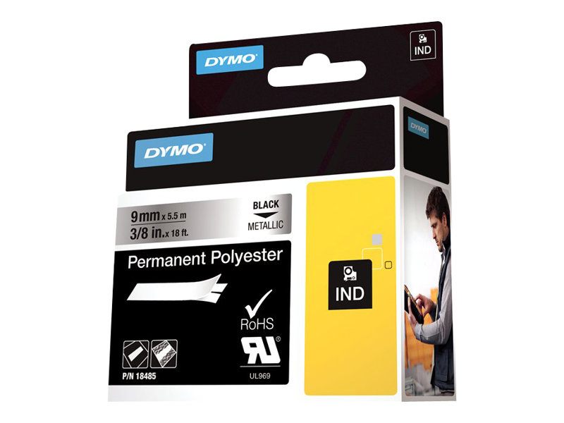 Image DYMO RHINO Polyester-Schriftband metallic, 9 mm x 5,5 m