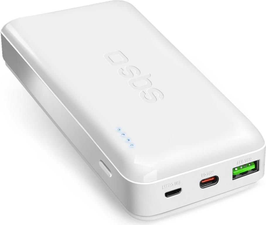 Image SBS Powerbank 20.000 mAh Power Delivery 20W Multi-Port weiss