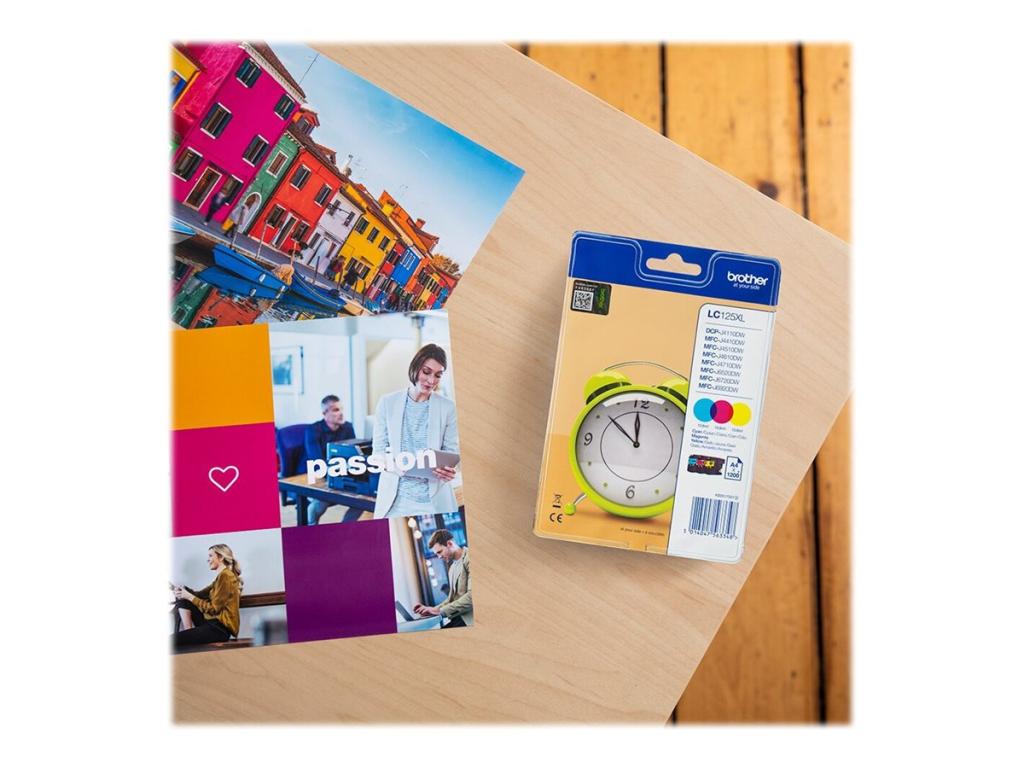Image BROTHER LC125XL Rainbow Pack Gelb, Cyan, Magenta Tintenpatrone