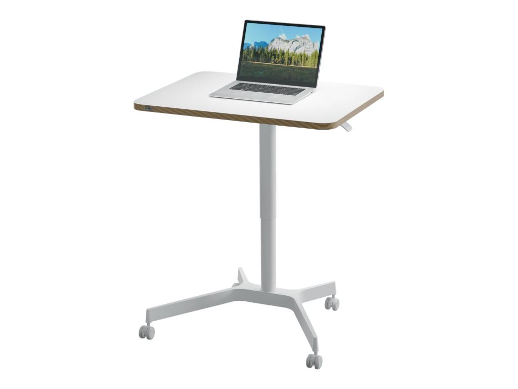 Image LEITZ Ergo höhenverstellbarer Schreibtisch weiß rechteckig, 4-Fuß-Gestell weiß 80,0 x 60,0 cm