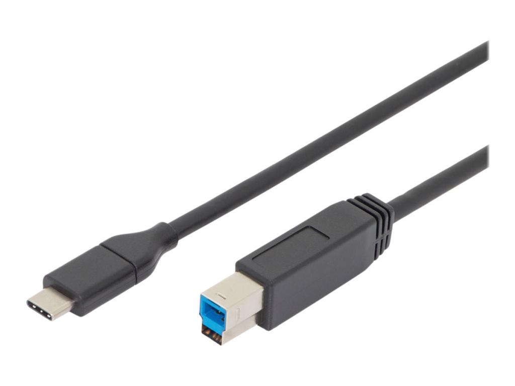 Image DIGITUS USB 3.0 Anschlusskabel, USB-C - USB-B Stecker, 1,0 m