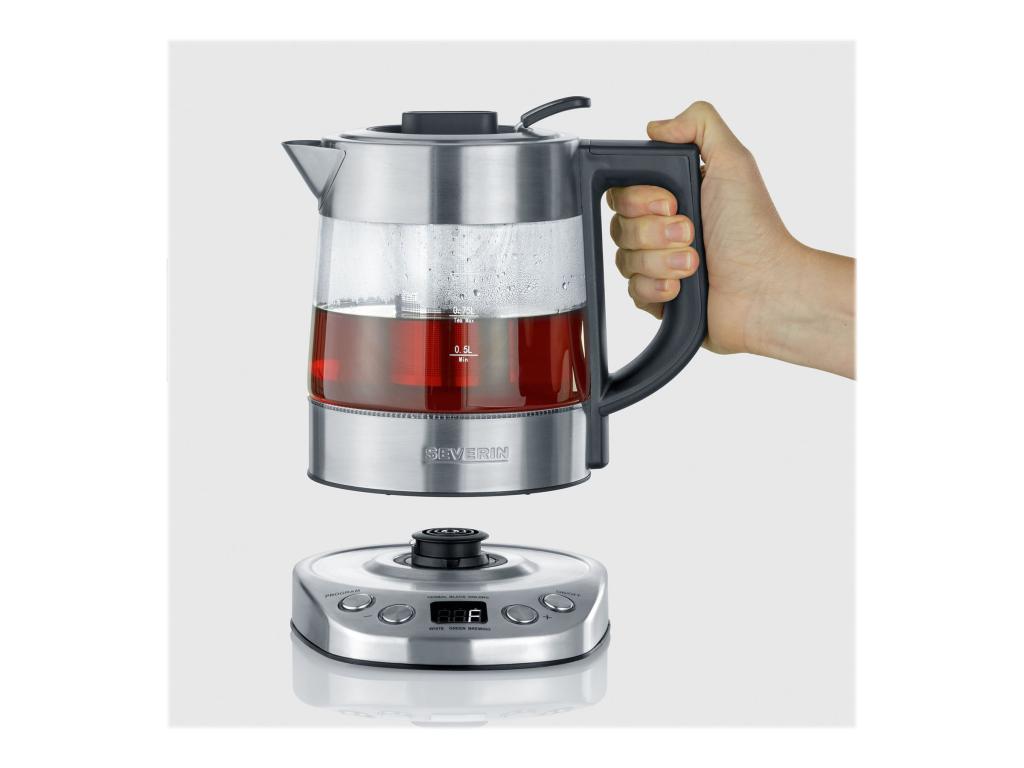 Image SEVERIN Tee-/ Wasserkocher WK 3473 DELUXE, Glas / Edelstahl
