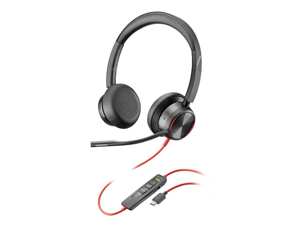 Image HP POLY Blackwire 8225 Stereo USB-C Headset + USB-C/A Adapter