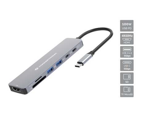 Image HDMI,2xUSB-A,2xUSB-C,SD,TF 0.25m