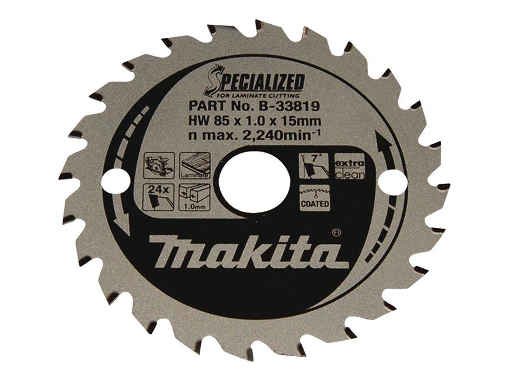 Image MAKITA SPECIALIZED Kreissägeblatt 85x15x24Z Makita B-33819 Durchmesser: 85 mm D