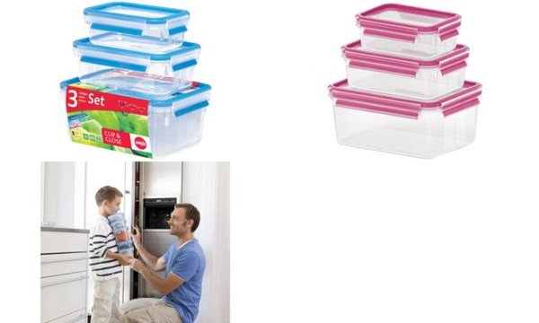 Image emsa Frischhaltedose CLIP & CLOSE, 3er Set, 0,55/1,0/2,30 L (6460165)