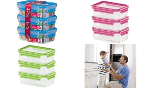 Image emsa Frischhaltedose CLIP & CLOSE, 3er Set, 1,20 Liter, blau (6460227)